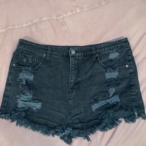 Ripped Black Denim Shorts!
